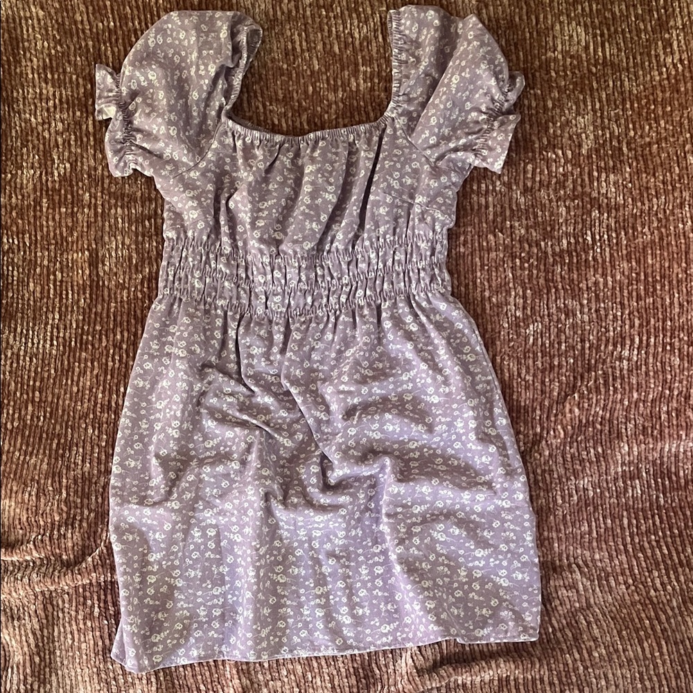 Iris Lavender Floral Casual Dress